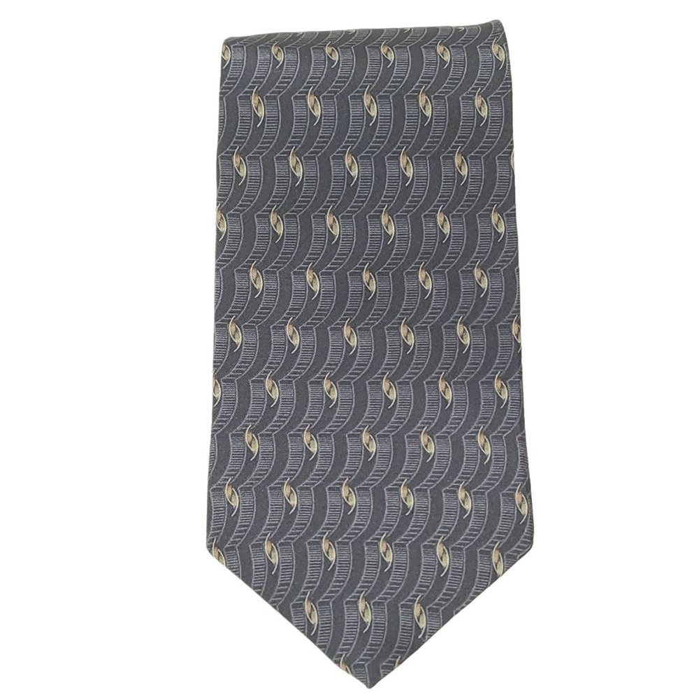Bill Blass Silk Necktie NWT Blue Gray Tie